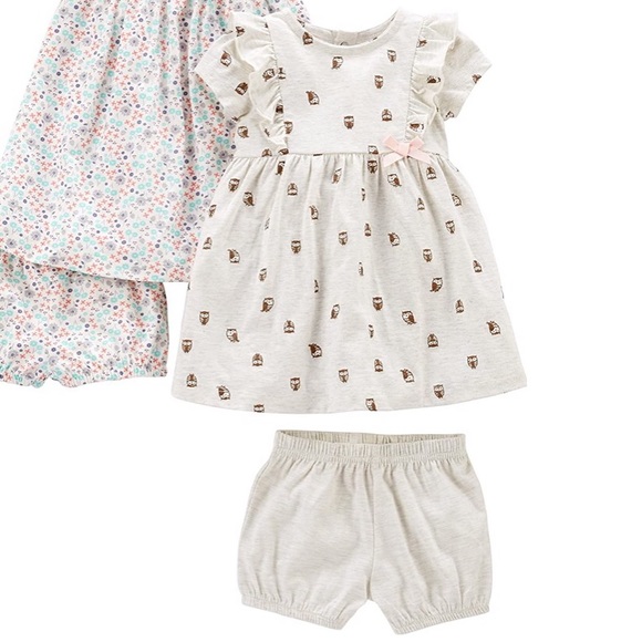 Carter's Other - Carter's gray owl print dress + bloomers set